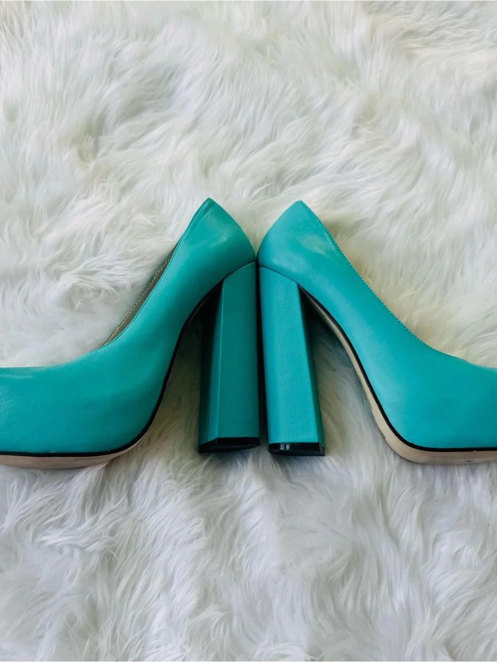 LF  Turquoise Platform Block Heels